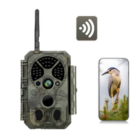 Bluetooth WIFI Game & Trail Camera Security Camera 64MP Picture 1296P Video Black Flash Cam Night Vision Motion Activated Waterproof | A350W
